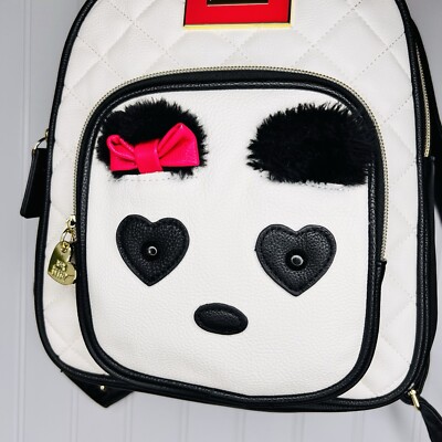 Betsey Johnson Backpack Medium with Panda Face Furry Brows  display picture 1