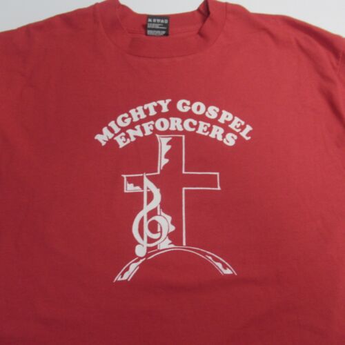 T-shirt Mighty Gospel Enforcers z pojedynczym haftem chór śpiewacy czerwony XL - Zdjęcie 1 z 4