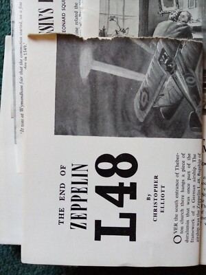Kvc61 Ephemera 1950s Article The End Of Zeppelin L 48 Christopher Elliott 