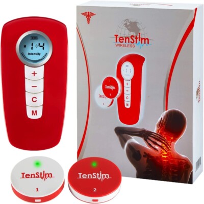 TENSTIM Wireless 49 TENS EMS 9 Modes Muscle Stimulator for Pain Relief Therapy