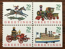1992 Scott #2715-2718, 29¢, CHRISTMAS TOYS - Mint NH - Booklet Block of 4 