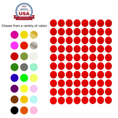 Dots Sticker Color Coding Labels 1/2'' 13mm Small Sheets Round Circle Craft Dots