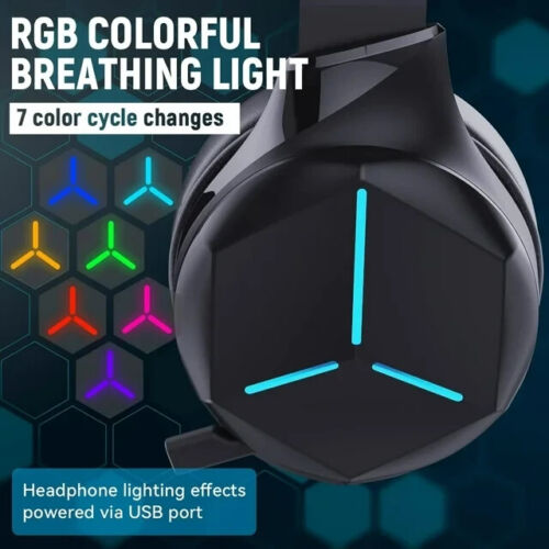 Wireless Bluetooth Gaming Headset, RGB Lights, Noise Cancel Mic, PS5 PC Switch - Picture 3 of 7
