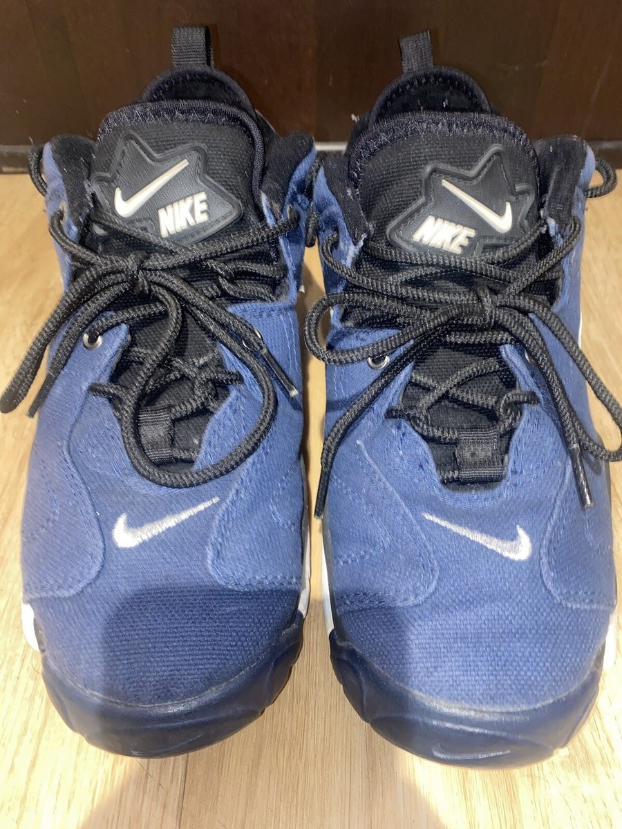 Vintage 1995 Nike Air Barrage Canvas Football Turf Shoes Navy Blk  Silver OG