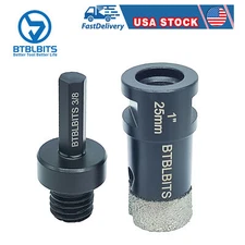 1" Diamond Core Drill Bit Tile Hole Saw Set Cutter Masonry Quartz Marble Brick