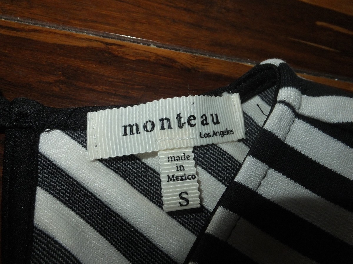 Robe Monteau Los Angeles Rayée Noir Et Blanc Taille S - Coupe Trapèze