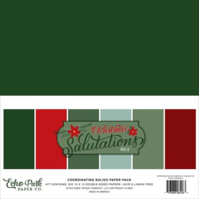 Echo Park- Coordinating Solids Paper 12x12'' - ''Christmas Salutations No. 2'' - ..