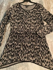 I-N-C INC International Concepts Womens Tunic Sweater Animal Print Size L