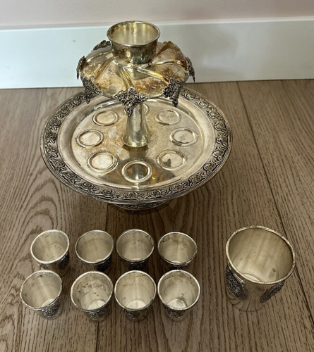 Fuente de Vino Chapada con 8 Tazas Diseño Uva - Imagen 3 de 16