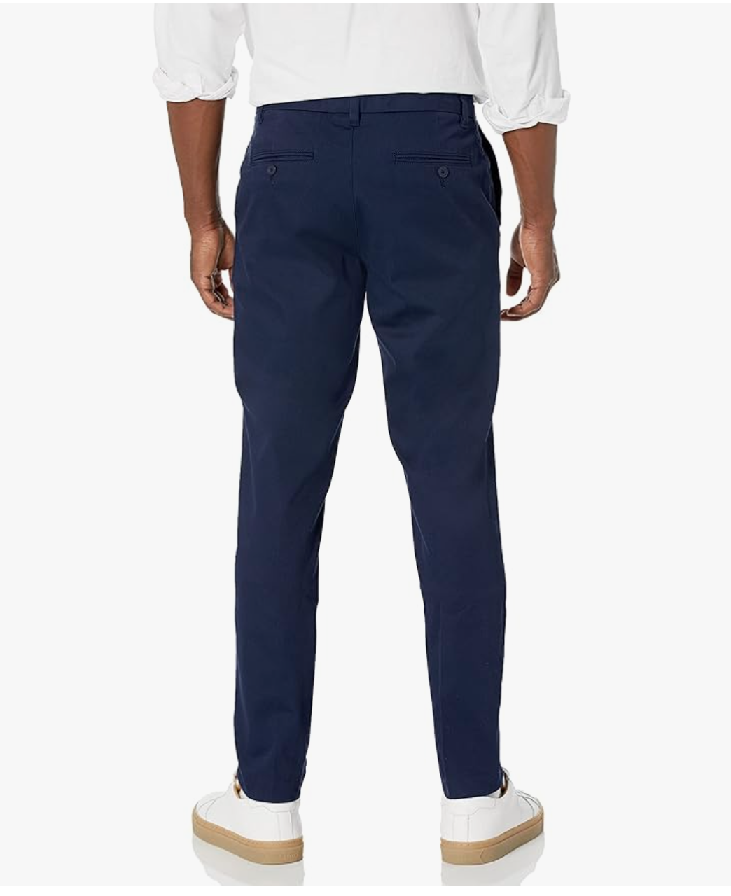 ESSENTIALS Mens Slim Fit WrinkleResistant Flat Front Chino Pant 34x29 Navy Blue eBay