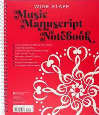 Music Manuscript Notebook Wide Stave - Music Gift - Music Notebook