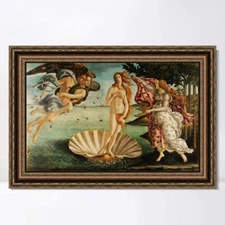 Framed Canvas Print The Birth of Venus by Sandro Botticelli Wall Art 28"x40"