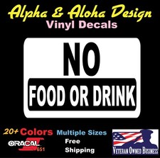 No Food Drinks SIGN BUSINESS VINYL DECAL STICKER