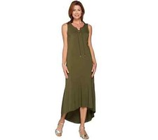 Isaac Mizrahi Live! Red Lace-Up Hi-Low Maxi Dress Sz XS