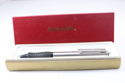 Vintage Sheaffer Award gebürsteter Stahl Kugelschreiber (Gehäuse & Mine)