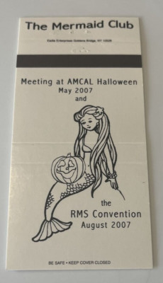 Meerjungfrau Verein Halloween Jack O Lantern RMS Convention 2007 Matchbook Cover