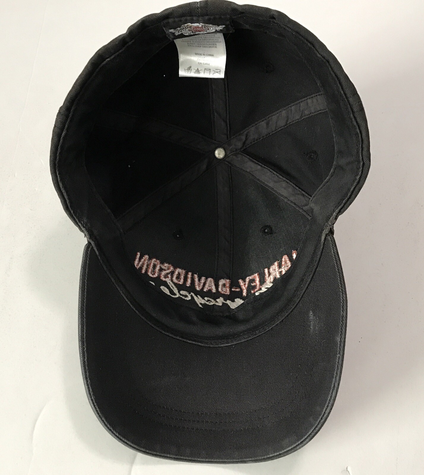 Harley Davidson  Fitted Cotton Ball Cap with Embroidered Logo XL Distressed