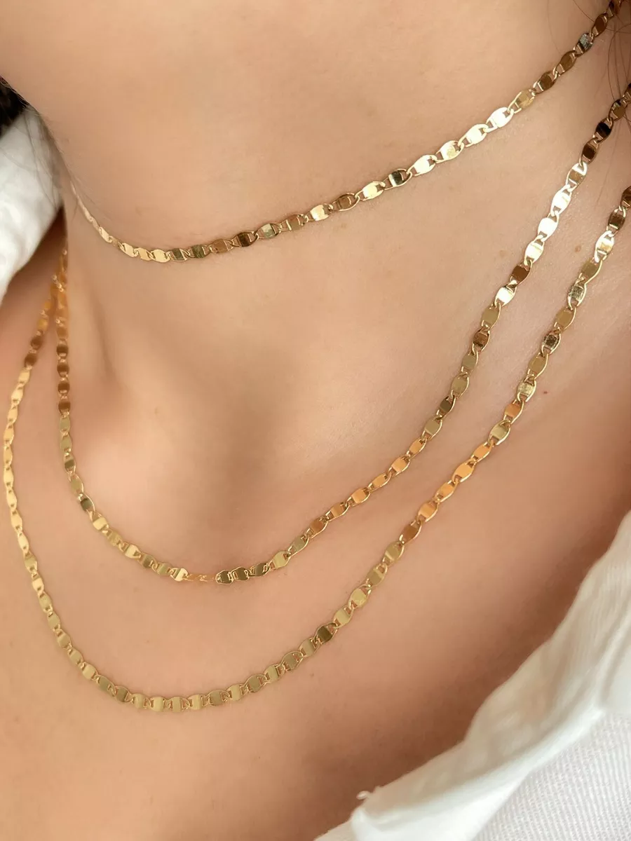  14k Solid Gold Chain Extender, Adjustable Chain Extender, Removable Dainty Chain, 1, 2, 3 4 or 5 Chain