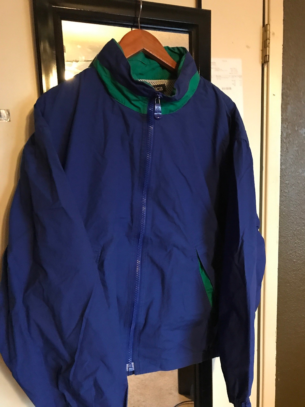 Vtg Nautica Cup Scotland Hooded Sailing Jacket Blue Size XL 90's