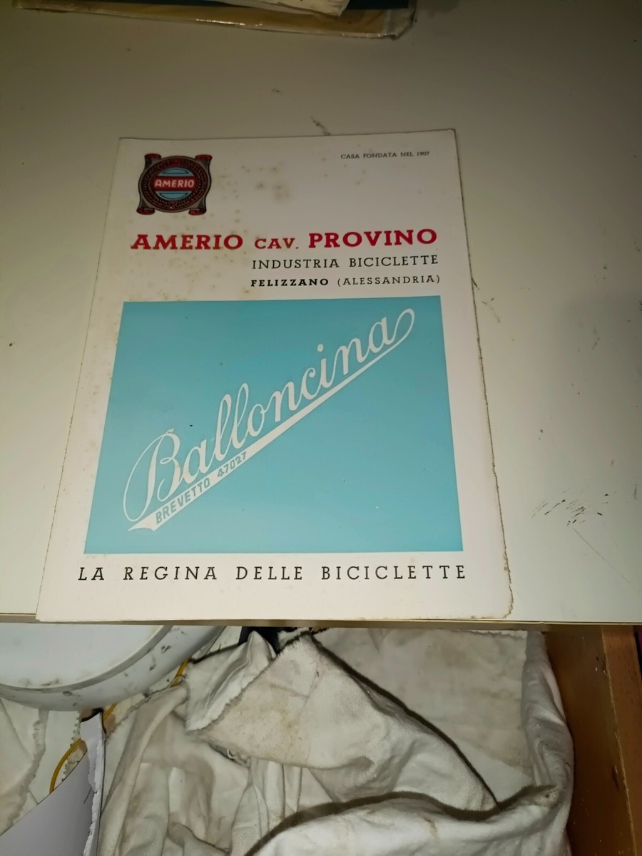 VECCHIO DEPLIANT BICICLETTE AMERIO BALLONCINA FELIZZANO