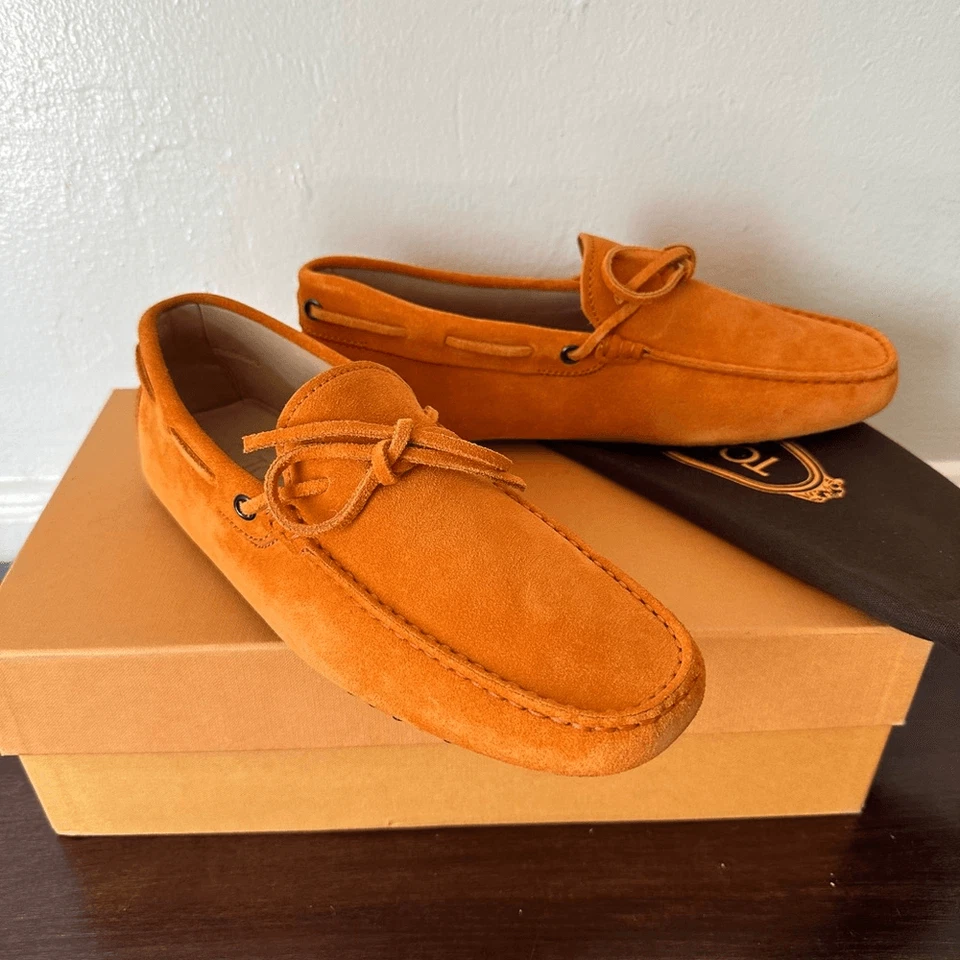 Mocasines sin cordones Tod's unisex de gamuza naranja talla US39, US 5,5 nuevos en caja Foto 3 de 4