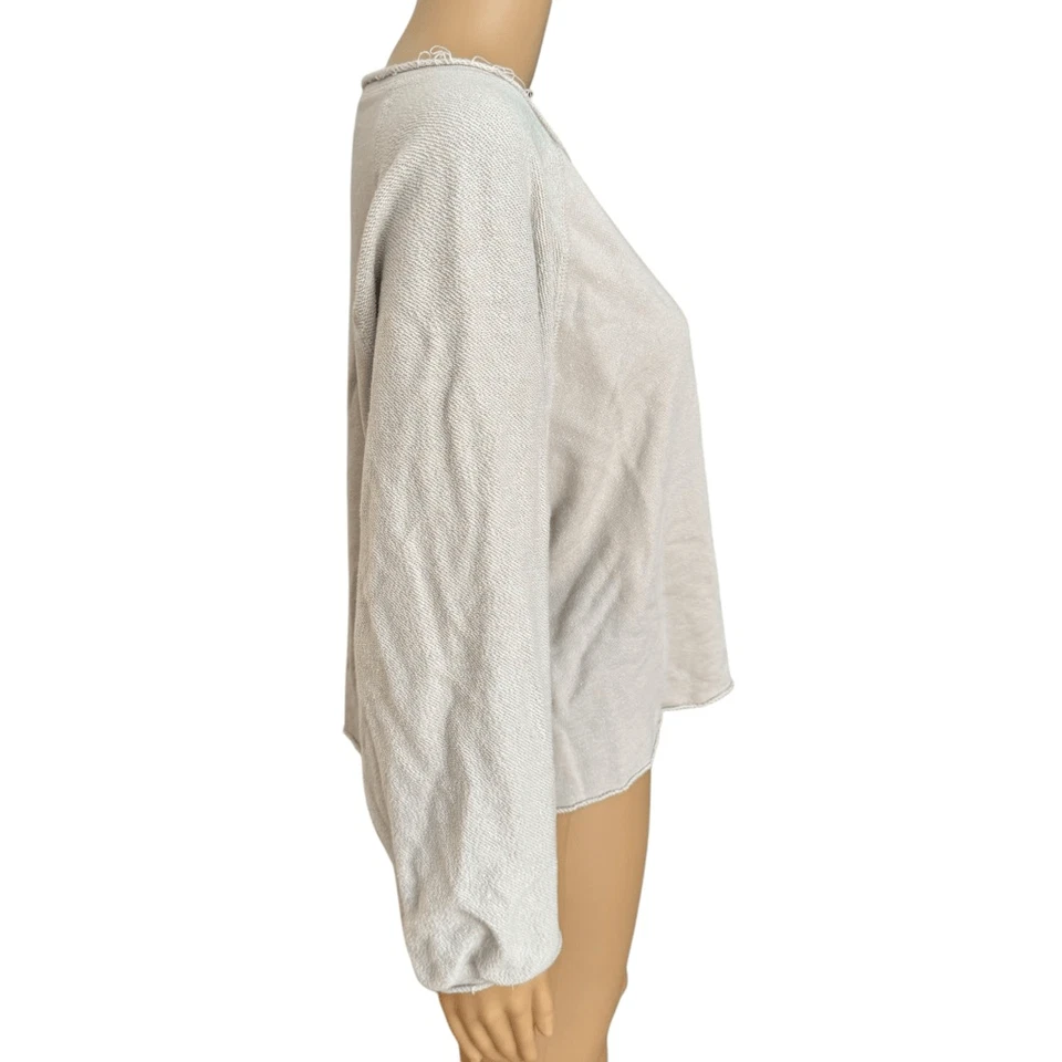 Sudadera Chaser mezcla lino/algodón felpa francesa dobladillo crudo talla L Foto 2 de 4