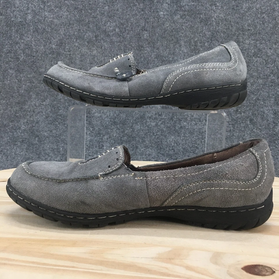 Natural Soul Zapatos Mujer 8.5 M Mocasines Sin Cordones Pisos Gris Imitación Gamuza Informal Foto 2 de 4