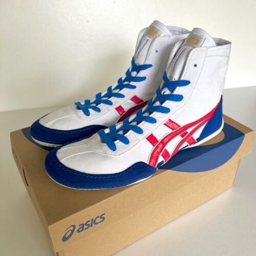【Auf Bestellung】ASICS Ringerschuhe 1083A001 EX-EO weiß x blau x rot - Bild 2 von 7