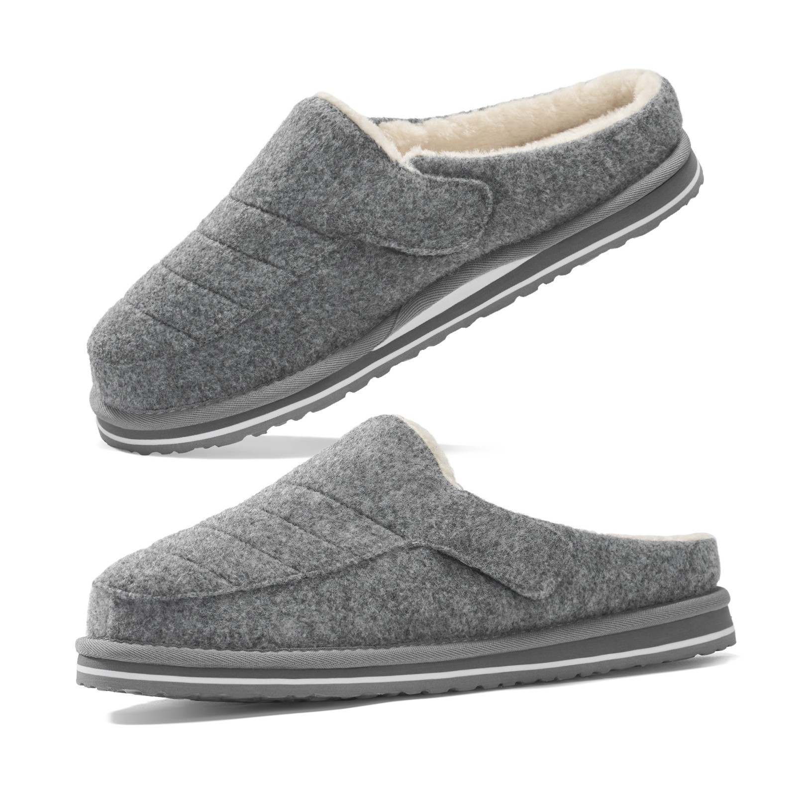 YOLIS Men's Adjustable Slippers Memory Foam House Slippers Slip On Fuzzy Slides