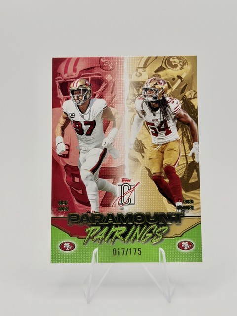 2025 Topps Signature Class - Paramount Pairings Nick Bosa Fred Warner Green /175