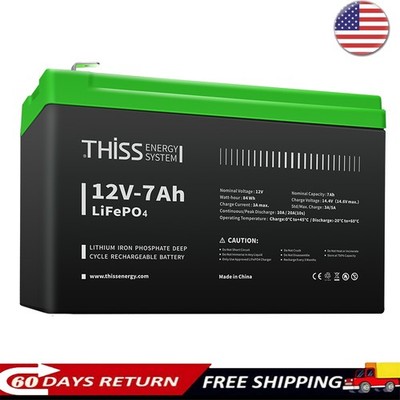 7A 12V LiFePO4 Lithium Off Grid Energy Rechargable Storage Battery Deep cycle