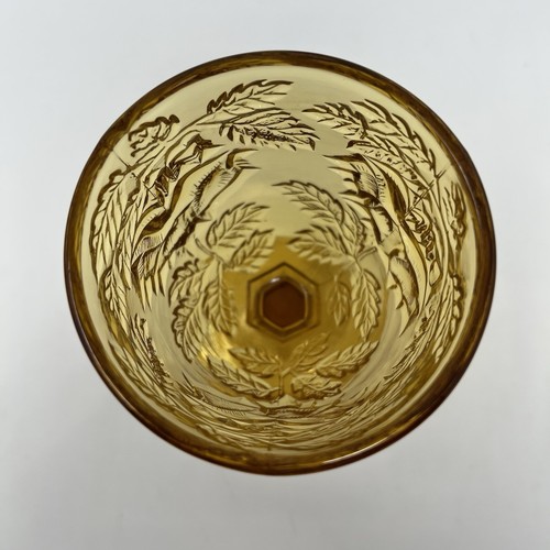 Fenton LG Wright Madonna Inn Flat Rose 6.5" Wine Glass Goblet Amber - Bild 2 von 5
