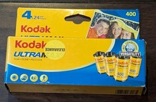 Box of 4 Kodak 24 UltraMax 400 Color 35mm Film Rolls Expired 12/2009 New