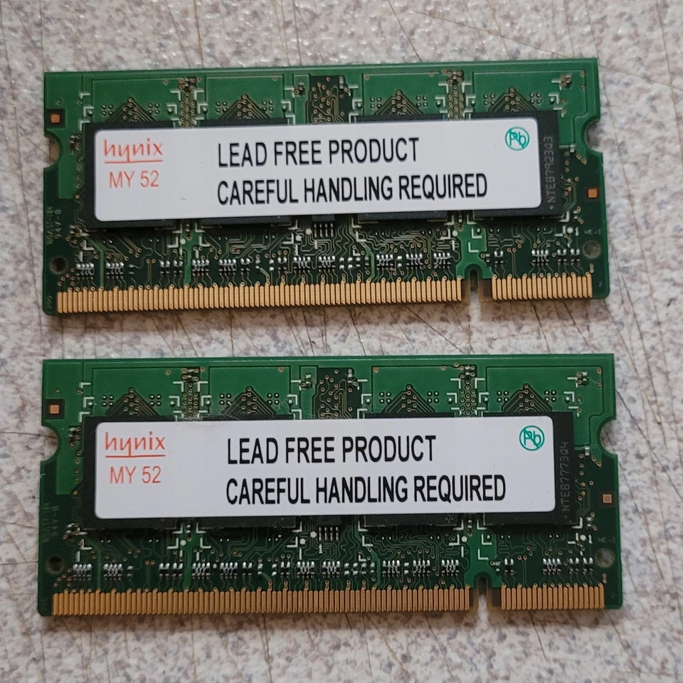 1GB Hynix HYMP564S64CP6-C4 AB 0648 2 X 512MB 2Rx16 PC2-4200S Laptop Memory Kit - Image 2 of 2