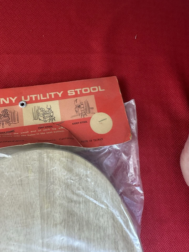 New 4 legged Utility Foot Stool Mahogany hardwood 1950s Mid Century Modern - Image 4 of 4