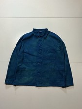 Vintage HBT Herringbone French Chore Workwear Multipocket Blue Utility Jacket