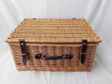 Wicker Picnic Basket Hamper ~ Unused ~ With Leather straps - Large Size 50x35cm