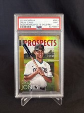 2023 Bowman Chrome Gold Refractor Modern Prospects Druw Jones /50 PSA 9