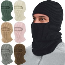 Winter Balaclava Ski Mask Cold Weather Warm Face Cover 2 in 1 Knitted Beanie Hat