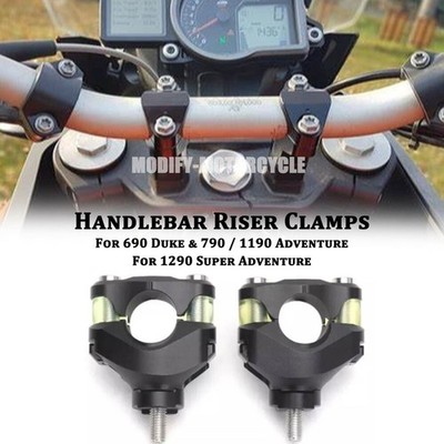 Black Handlebar Damper Handle Riser Clamps Kits For KTM 1290 Super Adventure