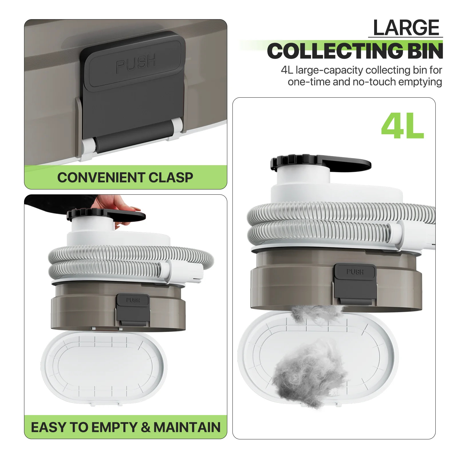 Pet Grooming Kit & Vacuum Suction 99% Pet Hair, Dog Grooming Kit with 6 Professi