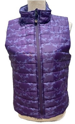 Kerrits Youth Horse Crazy Quilted  Vest XL Purple Equestrian Performance Riding