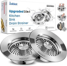 Upgraded 3 in 1 Kitchen Sink Drain Strainer - Stainless Steel Sink Stopper,