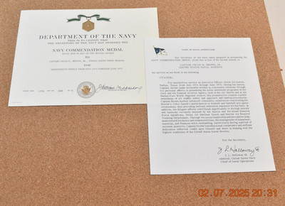 Vietnam Era US Naval Aviator US Navy Commendation Medal Certificate & Citation