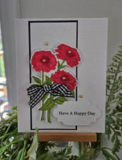 Stampin UP CARD KIT - ZINNIAS HAVE A HAPPY DAY Makes 4 - Set 26.179
