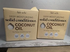Lot Of 2 Kitsch Deep Moisturizing Solid Conditioner Coconut Oil Bar 2.7 oz