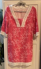 SALE! Lilly Pulitzer Sherman Tunic Dress coral reef print Pink 3/4 Slv Sz 4