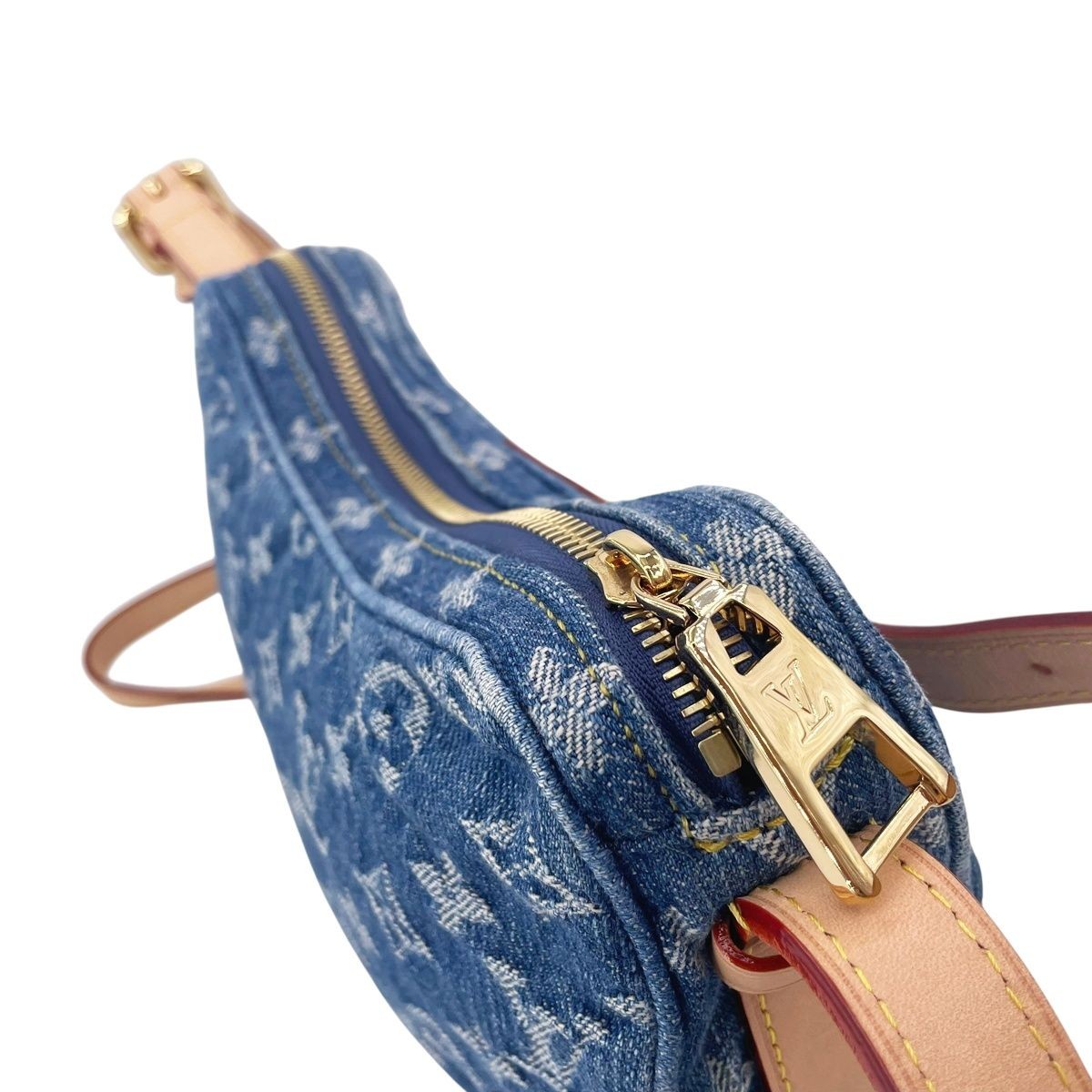 LOUIS VUITTON CROISSANT LV REMIX SHOULDER BAG MONOGRAM DENIM