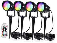 Landscape Lights with Remote Control 120V Landscape Lighting 12W RGBW Outdoor 4