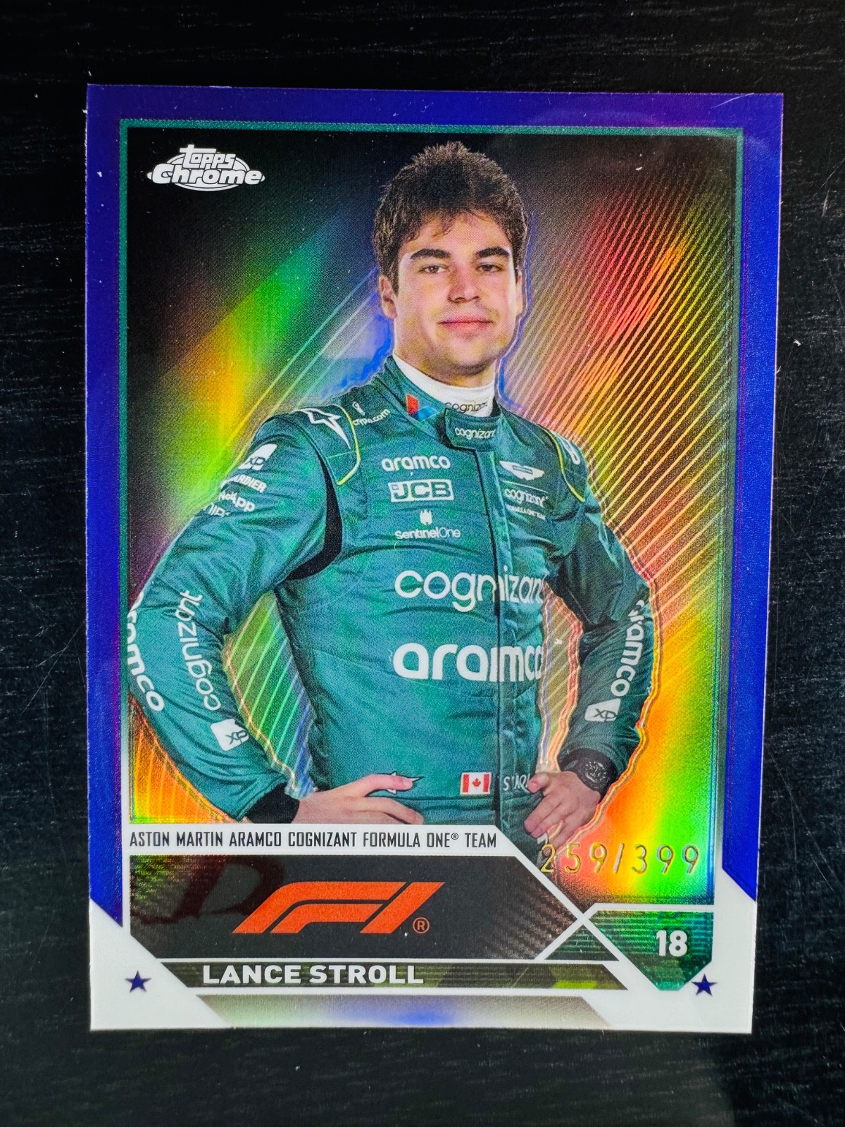 2023 Lance Stroll Purple 259/399 Refractor Topps Chrome #43 F1 Formula 1